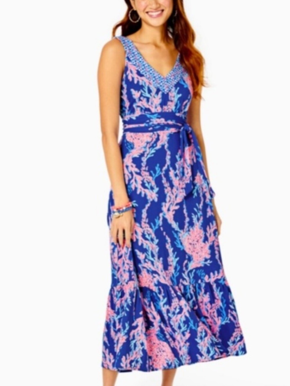 Lilly Pulitzer Madsen Midi Dress In Swim On Over C15